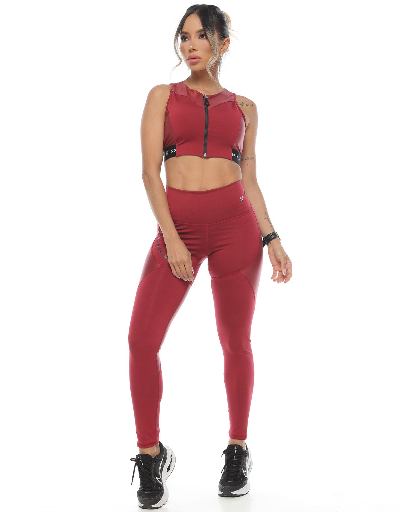 LEGGING DE CINTURA ALTA CON CONTROL DE ABDOMEN, CON CORTES Y COMPRESIÓN ALTA