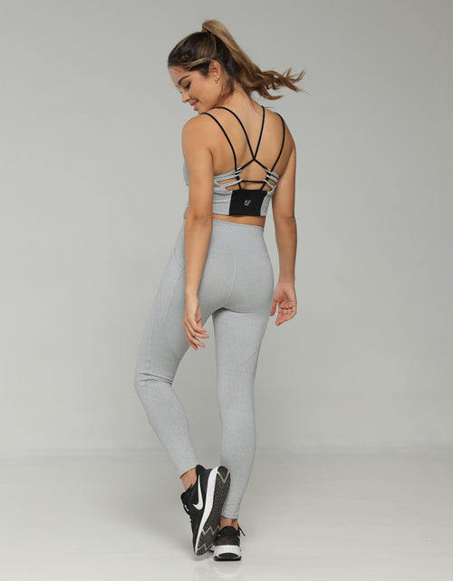 Load image into Gallery viewer, CROP TOP CELESTE EN NYLON CON ESTIRAMIENTO 4D Y COPAS REMOVIBLES
