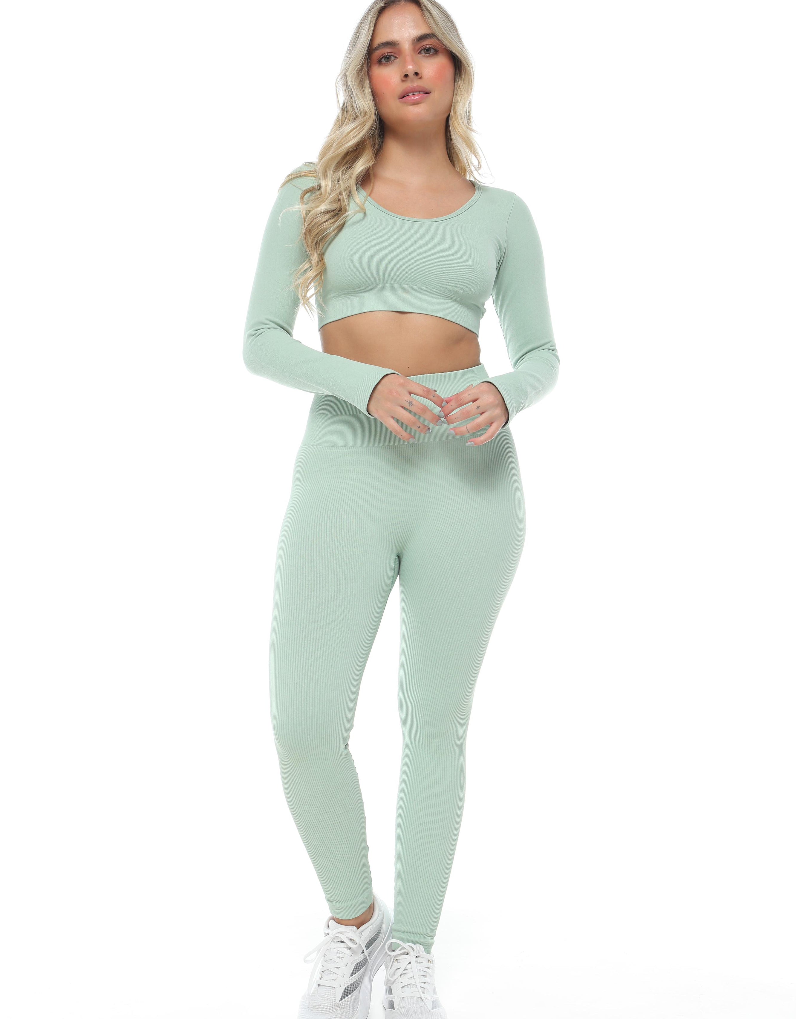 Legging seamless en rib con textura